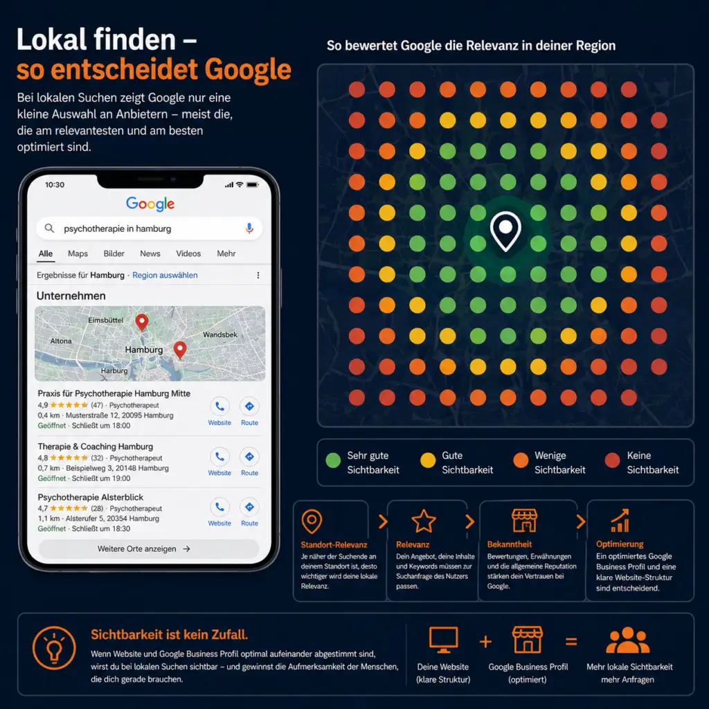 warum findet google meine seite ncih - lokale suche faktoren